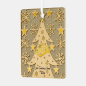 Frohe Weihnachtsbaum, Snowflake & Star-Silhouetten Ornament Aus Metall (Vorderseite links)