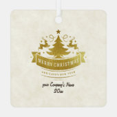 Frohe Weihnachtsbaum, Snowflake & Star-Silhouetten Ornament Aus Metall (Rückseite)