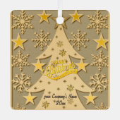 Frohe Weihnachtsbaum, Snowflake & Star-Silhouetten Ornament Aus Metall (Vorderseite)