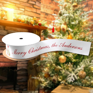 Frohe Weihnachtsbaum Snowman spendet Personalisier Satinband