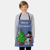 Frohe Weihnachtsbaum & Snowman, ZSSD Schürze (Getragen)