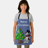 Frohe Weihnachtsbaum & Snowman, ZSSD Schürze (Insitu)