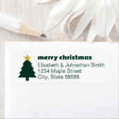 Frohe Weihnachtsbaum & Star Dark Green und White (Insitu)