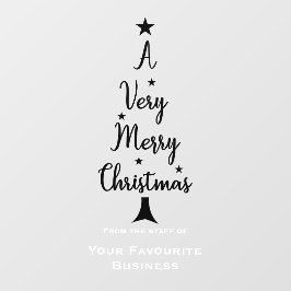 Frohe Weihnachtsbaum Sterne weiß schwarz Fensteraufkleber