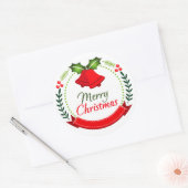 Frohe Weihnachtsbaum-Sticker Runder Aufkleber (Umschlag)