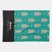 Frohe Weihnachtsbaum Streifen Musterküche Handtuch (Horizontal)