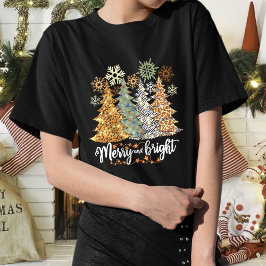 Frohe Weihnachtsbaum T - Shirt, Merry und Brigh T-Shirt
