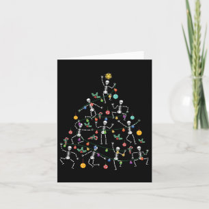 Frohe Weihnachtsbaum Tanzen Skeleton Funny Hallow Karte