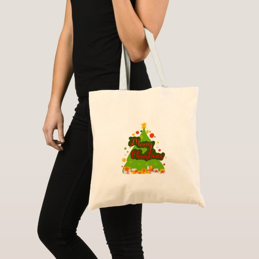 Frohe Weihnachtsbaum-Tasche Tragetasche (Vorderseite (Produkt))