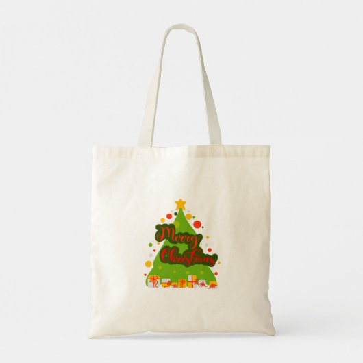 Frohe Weihnachtsbaum-Tasche Tragetasche (Rückseite)