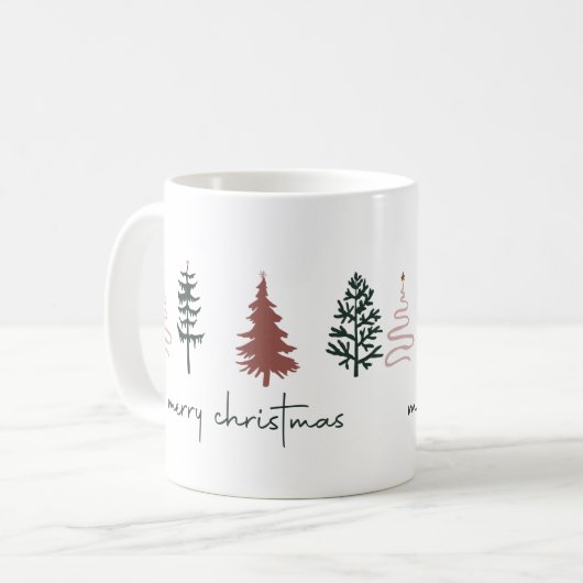 Frohe Weihnachtsbaum-Tasse Kaffeetasse (Vorderseite Links)