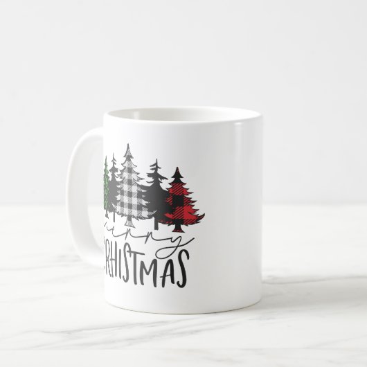 Frohe Weihnachtsbaum-Tasse Kaffeetasse (Vorderseite Links)