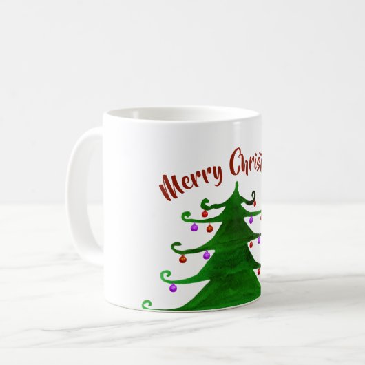 Frohe Weihnachtsbaum-Tasse Kaffeetasse (Vorderseite Links)