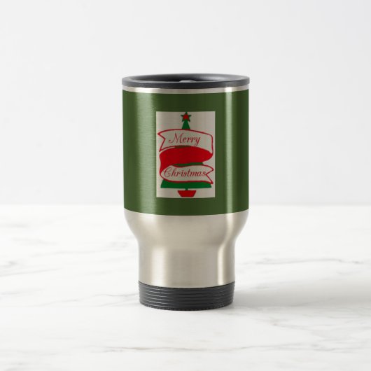 Frohe Weihnachtsbaum-Tasse Reisebecher (Mittel)