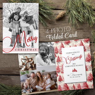Frohe Weihnachtsbaum Toile Custom Family Foto Feiertagskarte