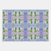 Frohe Weihnachtsbaum und frostige Snowman Wasserfa Geschenkpapier Set (Vorderseite)