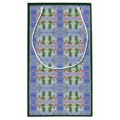 Frohe Weihnachtsbaum und frostige Snowman Wasserfa Kleine Geschenktüte (Rückseite)