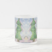 Frohe Weihnachtsbaum und frostige Snowman Wasserfa Mattglastasse (Mittel)