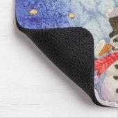 Frohe Weihnachtsbaum und frostige Snowman Wasserfa Mousepad (Ecke)