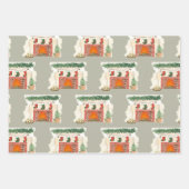 Frohe Weihnachtsbaum und gemütlicher Kamin Geschenkpapier Set (Vorderseite)