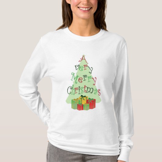 Frohe Weihnachtsbaum und Geschenke grafische T - S T-Shirt (Vorderseite)