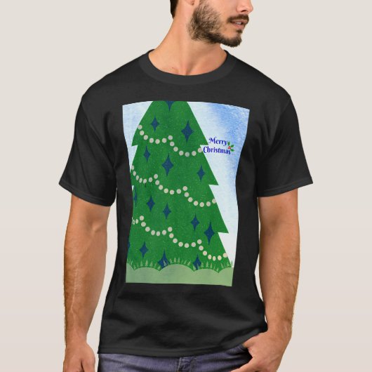 Frohe Weihnachtsbaum und Holly mit Berries und Sn T-Shirt (Vorderseite)