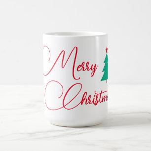 Frohe Weihnachtsbaum und Kalligrafie Kaffeetasse