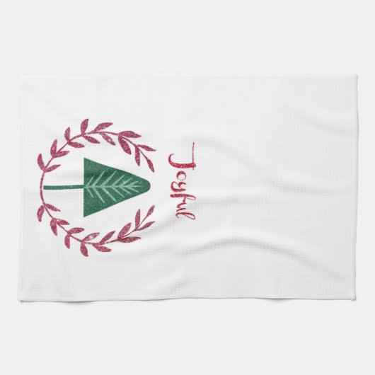 Frohe Weihnachtsbaum und Kraut Geschirrtuch (Horizontal)