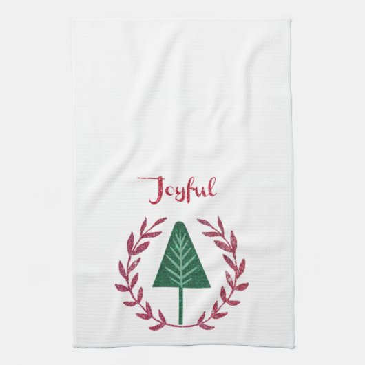 Frohe Weihnachtsbaum und Kraut Geschirrtuch (Vertikal)