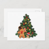 Frohe Weihnachtsbaum und Ornamente Feiertagspostkarte (Vorne/Hinten)