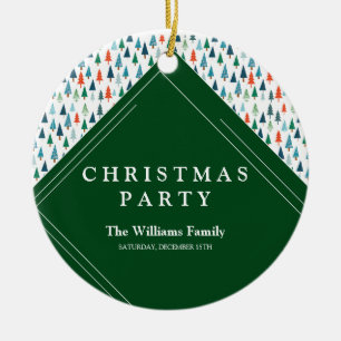 Frohe Weihnachtsbaum Urlaub Wintery Grün Party Keramik Ornament