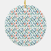 Frohe Weihnachtsbaum Urlaub Wintery Grün Party Keramik Ornament (Hinten)