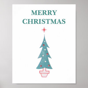 Frohe Weihnachtsbaum Vintage Kunst der 50er Jahre  Poster