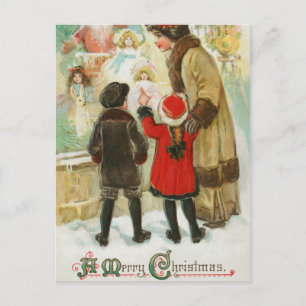 Frohe Weihnachtsbaum Vintage-Kunst Feiertagspostkarte