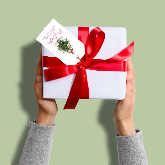 Frohe Weihnachtsbaum Wasserfarbe Custom Geschenkanhänger