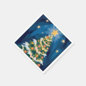 Frohe Weihnachtsbaum-Wasserfarbe-Festtage Serviette (Ecke)