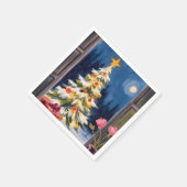 Frohe Weihnachtsbaum-Wasserfarbe-Festtage Serviette (Ecke)
