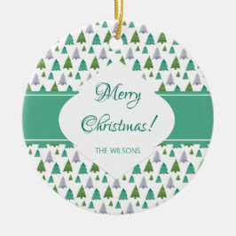 Frohe Weihnachtsbaum Wasserfarbe Pastel Muster Keramik Ornament