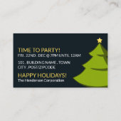 Frohe Weihnachtsbaum, Weihnachts-Party-Ticket Begleitkarte (Rückseite)