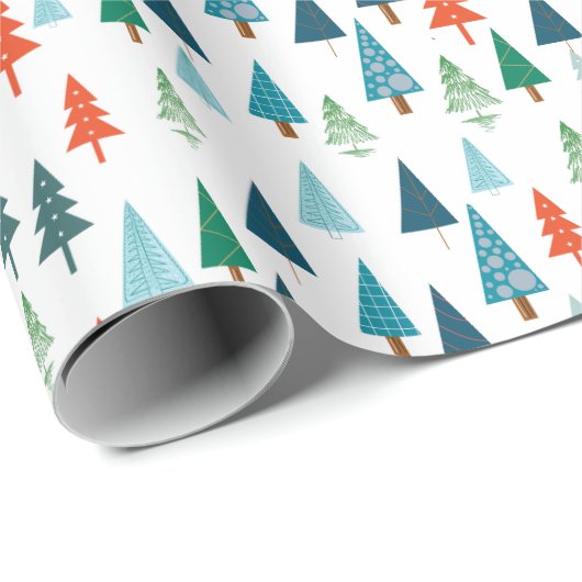 Frohe Weihnachtsbaum Weihnachts Wintery Grün Gesch Geschenkpapier (Rolleneckpunkt)