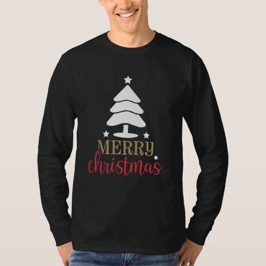 Frohe Weihnachtsbaum Weiß und Rot T-Shirt (Vorderseite)