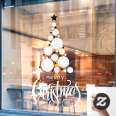Frohe Weihnachtsbaum Weiße Sterne Urlaub Fensteraufkleber (Café-Fenster)