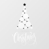 Frohe Weihnachtsbaum Weiße Sterne Urlaub Fensteraufkleber (Blatt)