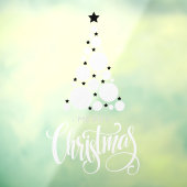 Frohe Weihnachtsbaum Weiße Sterne Urlaub Fensteraufkleber (Blatt 3)