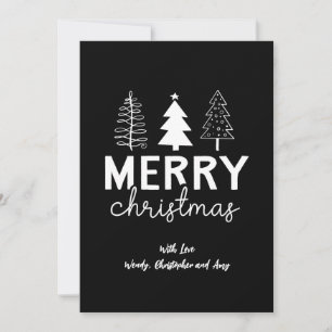 Frohe Weihnachtsbaum White Black Feiertagskarte