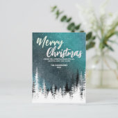 Frohe Weihnachtsbaum Winter Nachtwald Feiertag Feiertagspostkarte (Stehend Vorderseite)