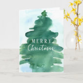 Frohe Weihnachtsbaum Winterschnee Wasserfarbe Karte (Gelbe Blume)