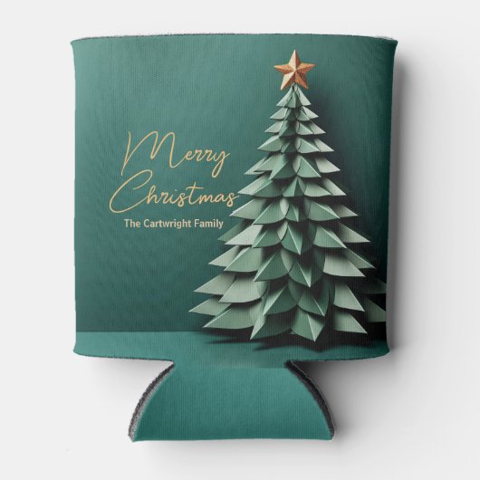 Frohe Weihnachtsbaum wunderschönes Green Gold Part Dosenkühler (Vorderseite)