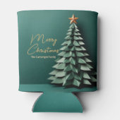 Frohe Weihnachtsbaum wunderschönes Green Gold Part Dosenkühler (Rückseite)