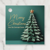 Frohe Weihnachtsbaum wunderschönes Green Gold Part Geschenkanhänger (Vorderseite)